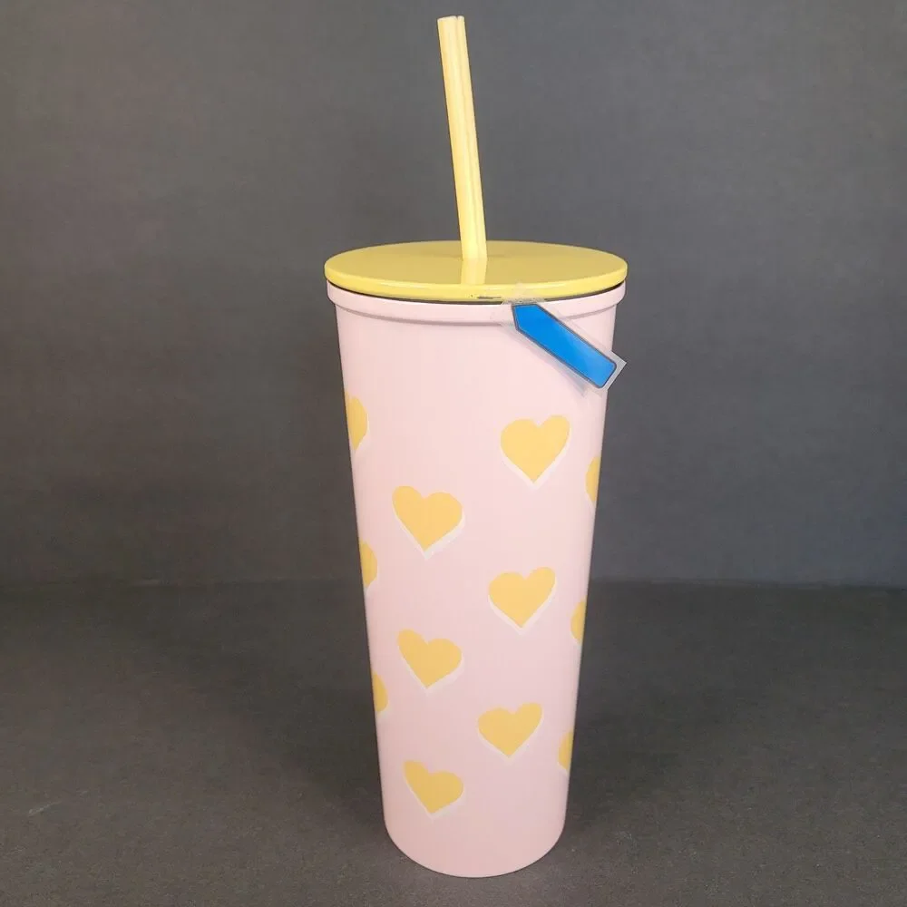 Stoney Clover Lane x Target Hearts Tumbler Stainless Steel 23oz Pink Yellow Lid